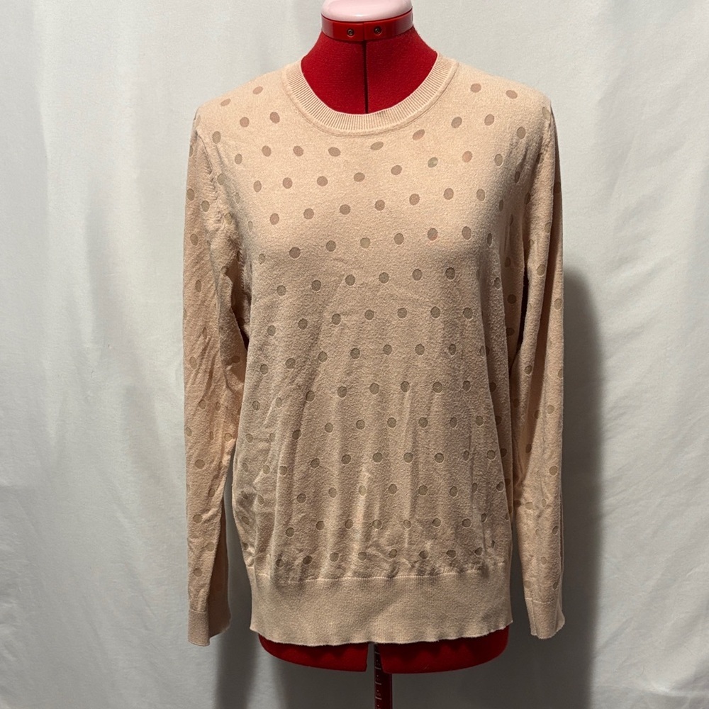 Karl Lagerfeld Cream Polka Dot Sweater